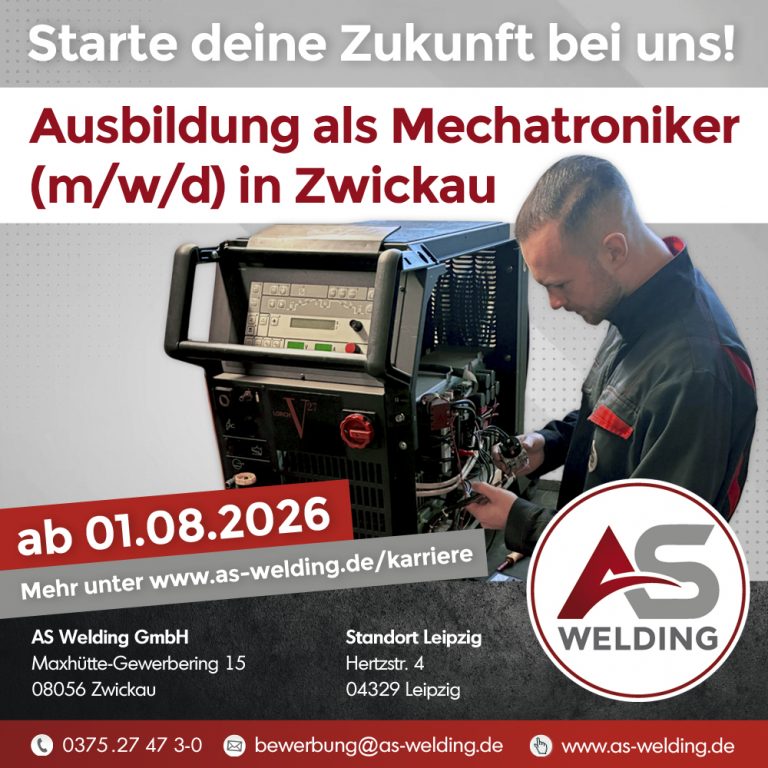 Starte bei der AS Welding in Zwickau als Mechatroniker-Azubi 🔧durch! 🚀